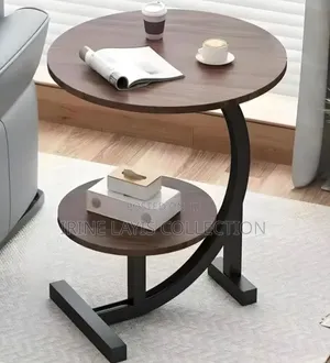 -Tier C-Shaped Coffee Table