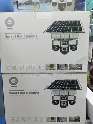 V380 Pro 3-Lens Solar-Powered PTZ Security Cameras/ Led Floodlights.