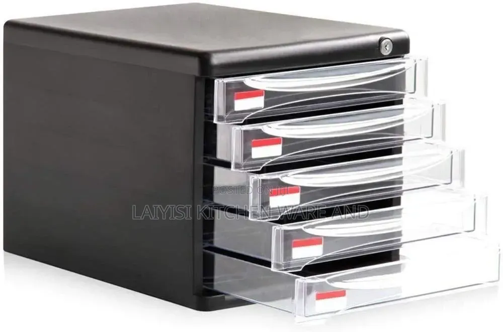 Office Cabinet Flat File Rack Desktop Organizer 5 Layers With Lock