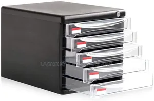 Office Cabinet Flat File Rack Desktop Organizer 5 Layers With Lock