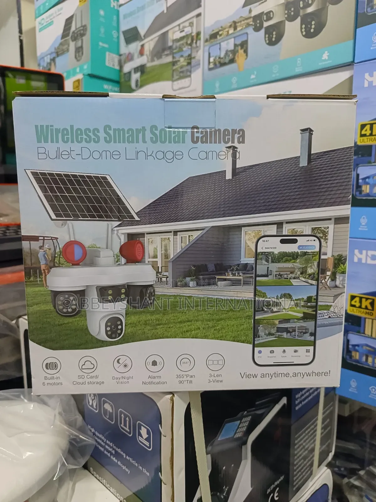 Wireless Smart Solar-Powered Security Camera 3-Lens