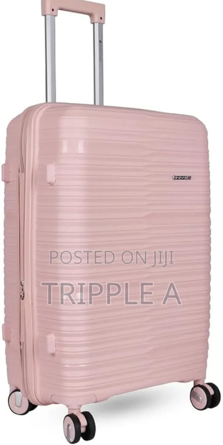 A Medium Pink Pp Rubber Hard Shell Suitcase