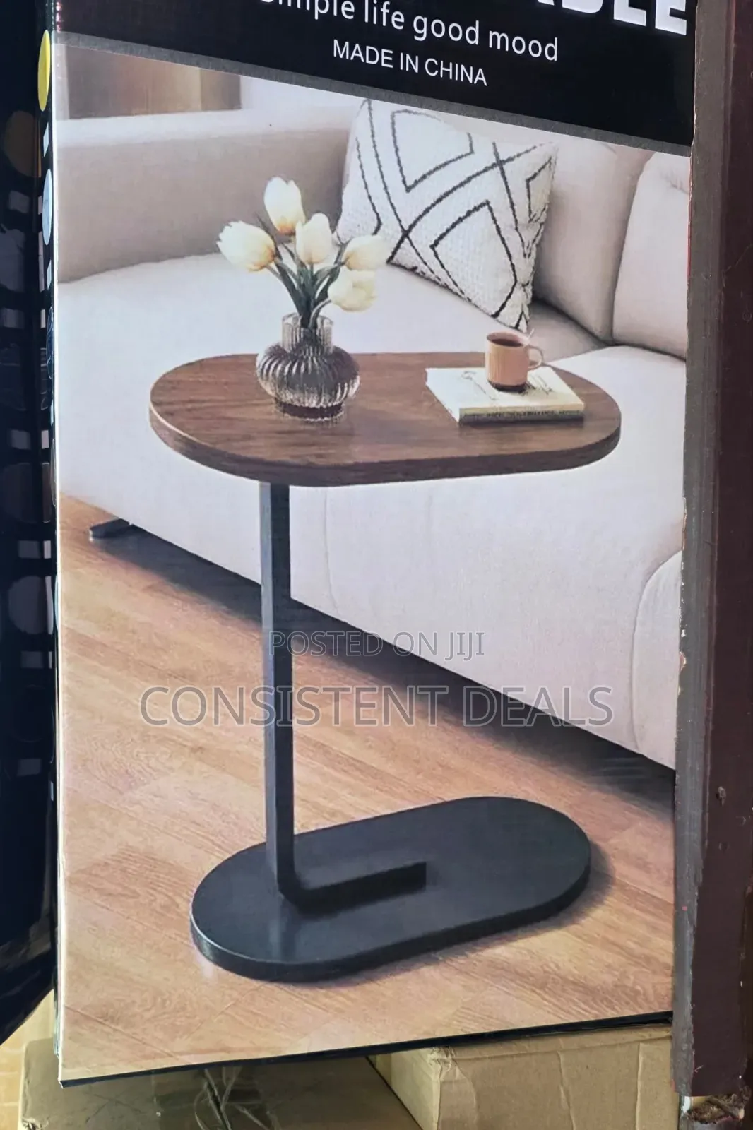 Portable C-Shaped Coffee Table