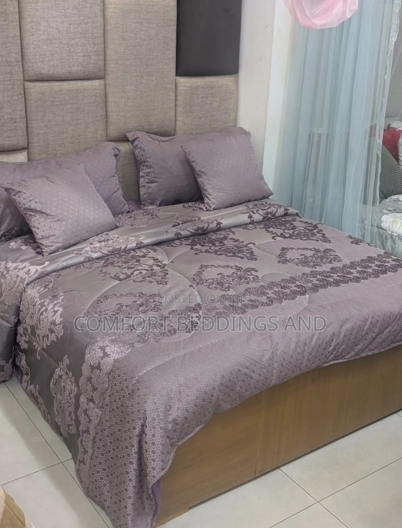 6 Pieces Smooth Velvet Bedcover Light Purple