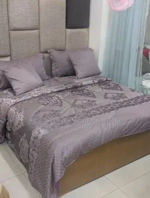 6 Pieces Smooth Velvet Bedcover Light Purple