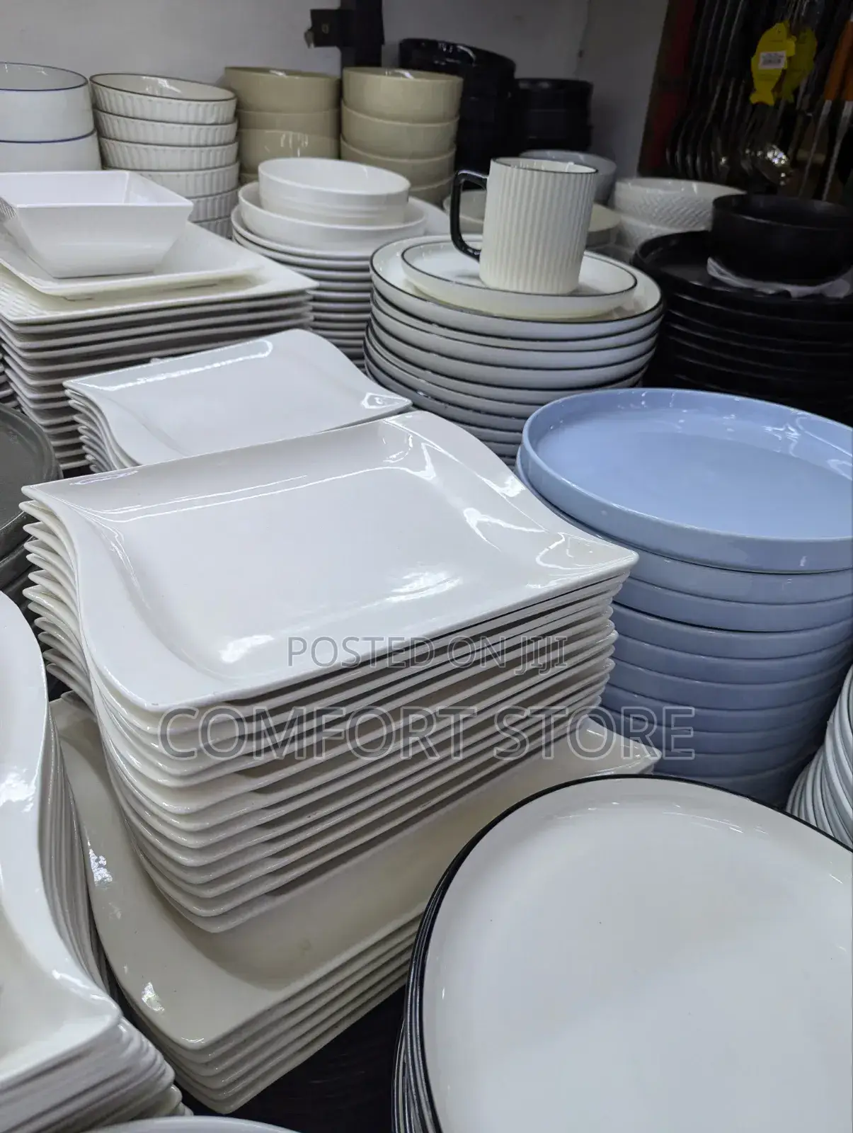 Ceramic Serving Dinner Plates in White 6 Piece