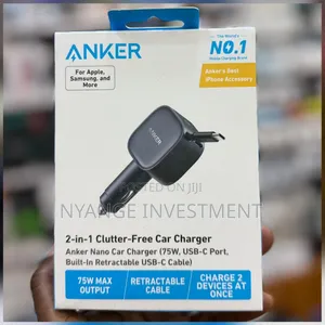 Anker 2-in-1 Clutter-Free Car Charger.