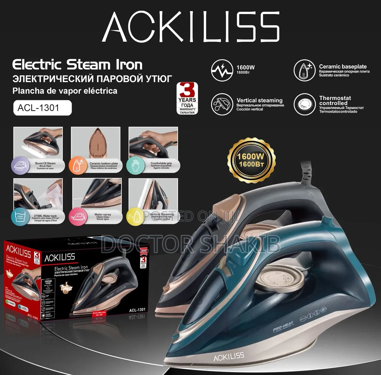 New Ackiliss Electric Steam Iron