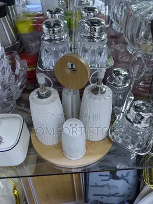 3 Piece Table Salt Tins in Ceramic Style