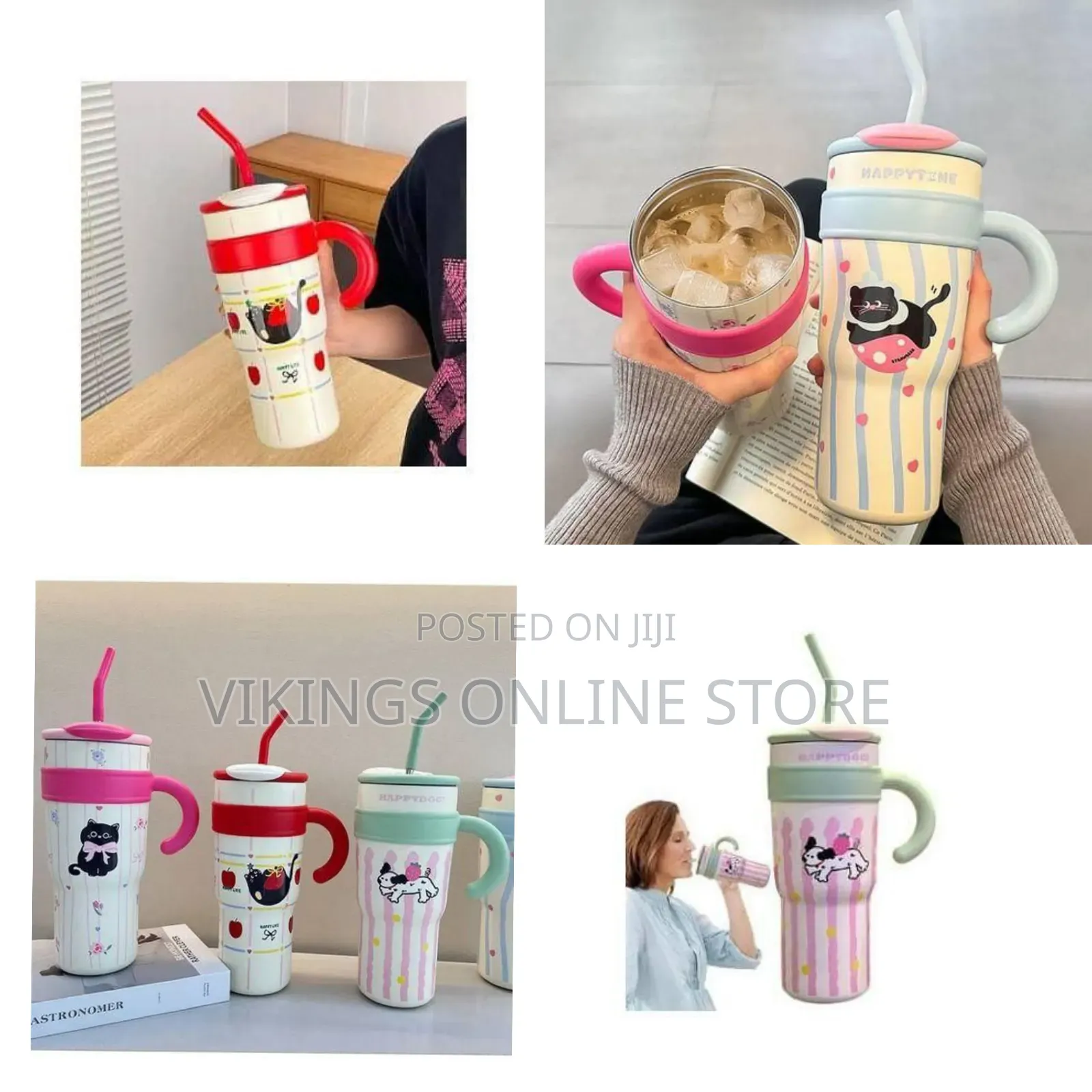 Insulated Tumbler With Handle and Straw