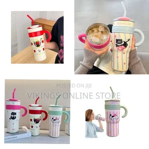 Insulated Tumbler With Handle and Straw