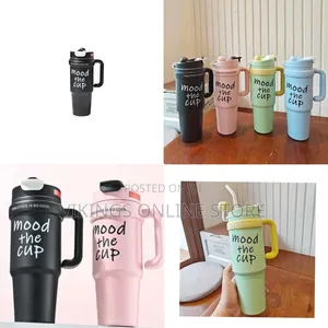 Stylish Insulated Travel Mug With Handle - "Mood the Cup