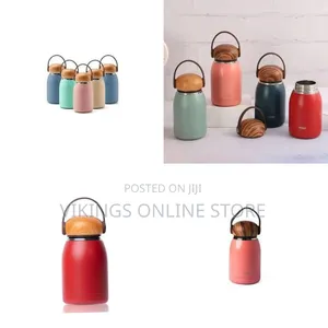 Compact 300ml Insulated Water Bottle With Wooden Lid
