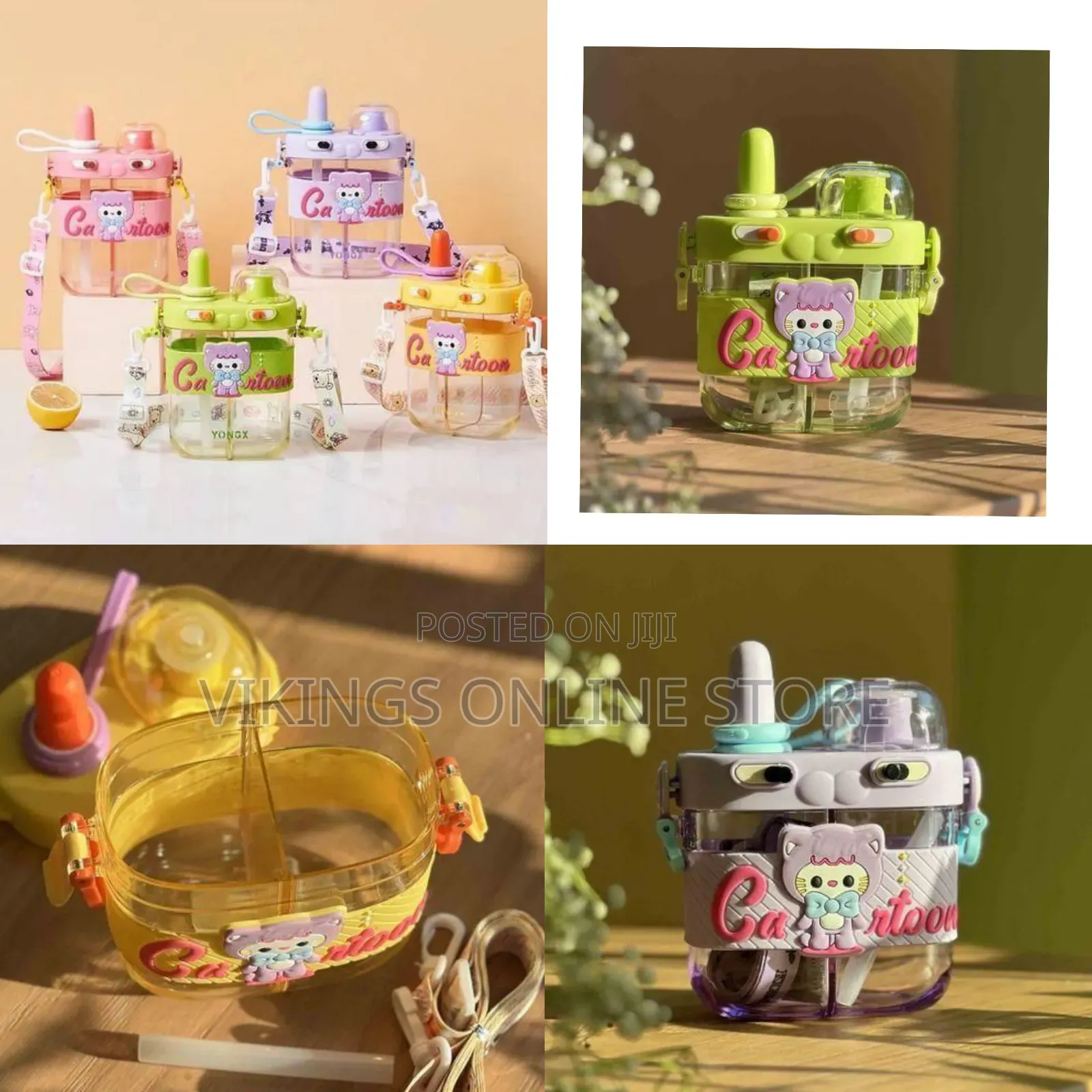Adorable Cartoon-Themed Kids' Water Bottle / Juice Cup (800ml)