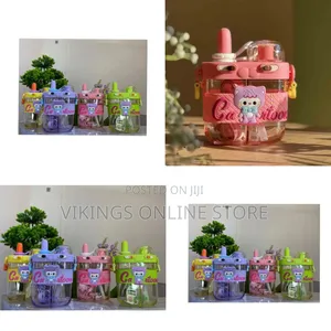 Fun Cartoon Character Dual-Spout Children's Water Bottles - Multicolor