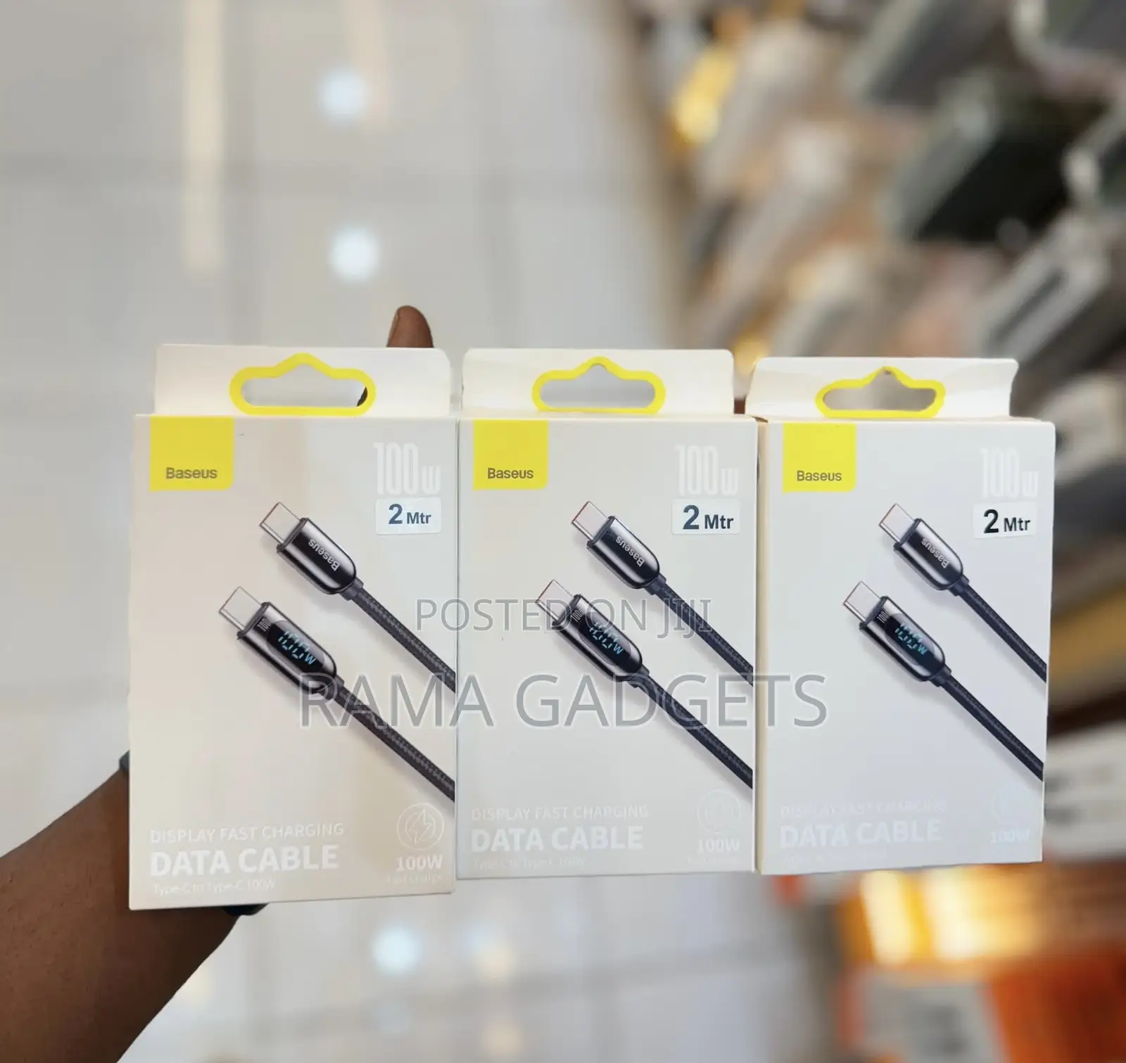 Baseus 100w Usb-C to Usb-C Fast Charging Data Cables With a 2-Meter