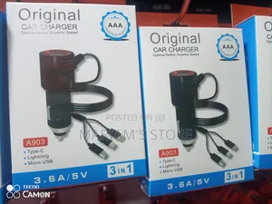 -In-1 Car Charger Featuring Type-C and Micro Usb Connectors.]