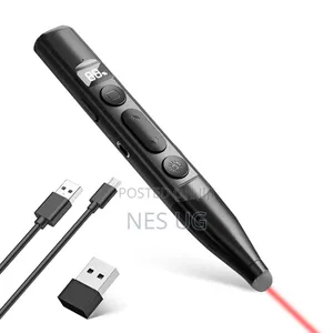 Wireless Usb Rechargeable Presentation Clicker Laser Pointer - Black