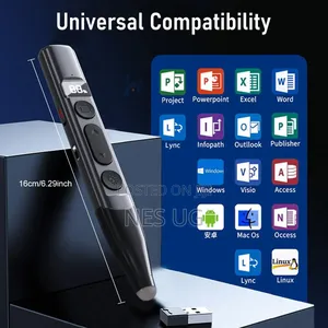 Wireless Usb Rechargeable Presentation Clicker Laser Pointer - Black