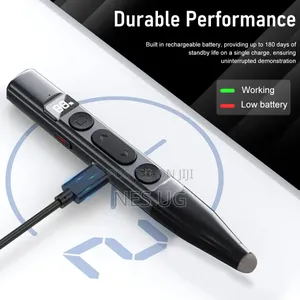 Wireless Usb Rechargeable Presentation Clicker Laser Pointer - Black