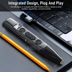Wireless Usb Rechargeable Presentation Clicker Laser Pointer - Black