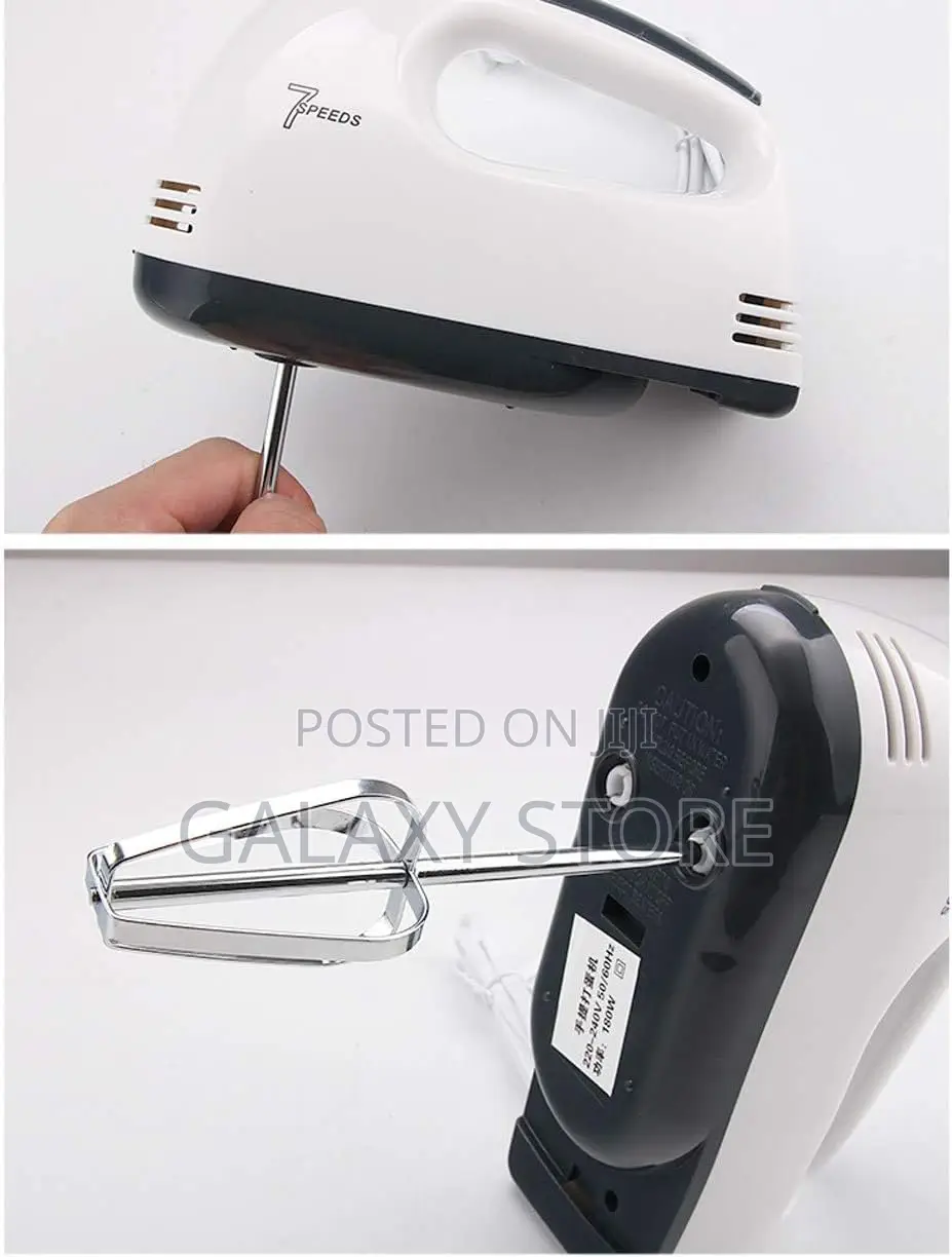 Handheld Food and Cake Mixer With Extra Long Beaters Dough Hooks