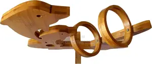 Bamboo Wood Folding Rooster Wine Rack Bottle Holder Kitchen