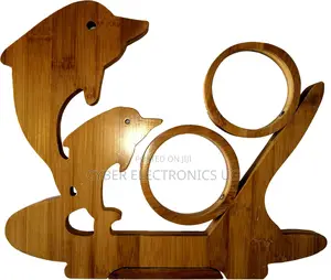 Bamboo Wood Folding Rooster Wine Rack Bottle Holder Kitchen