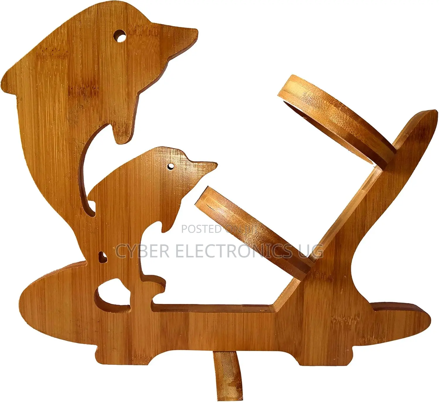 Bamboo Wood Folding Rooster Wine Rack Bottle Holder Kitchen