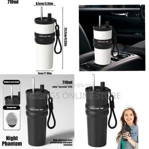 Modern Insulated Reusable Tumbler With Carry Strap - Multicolor