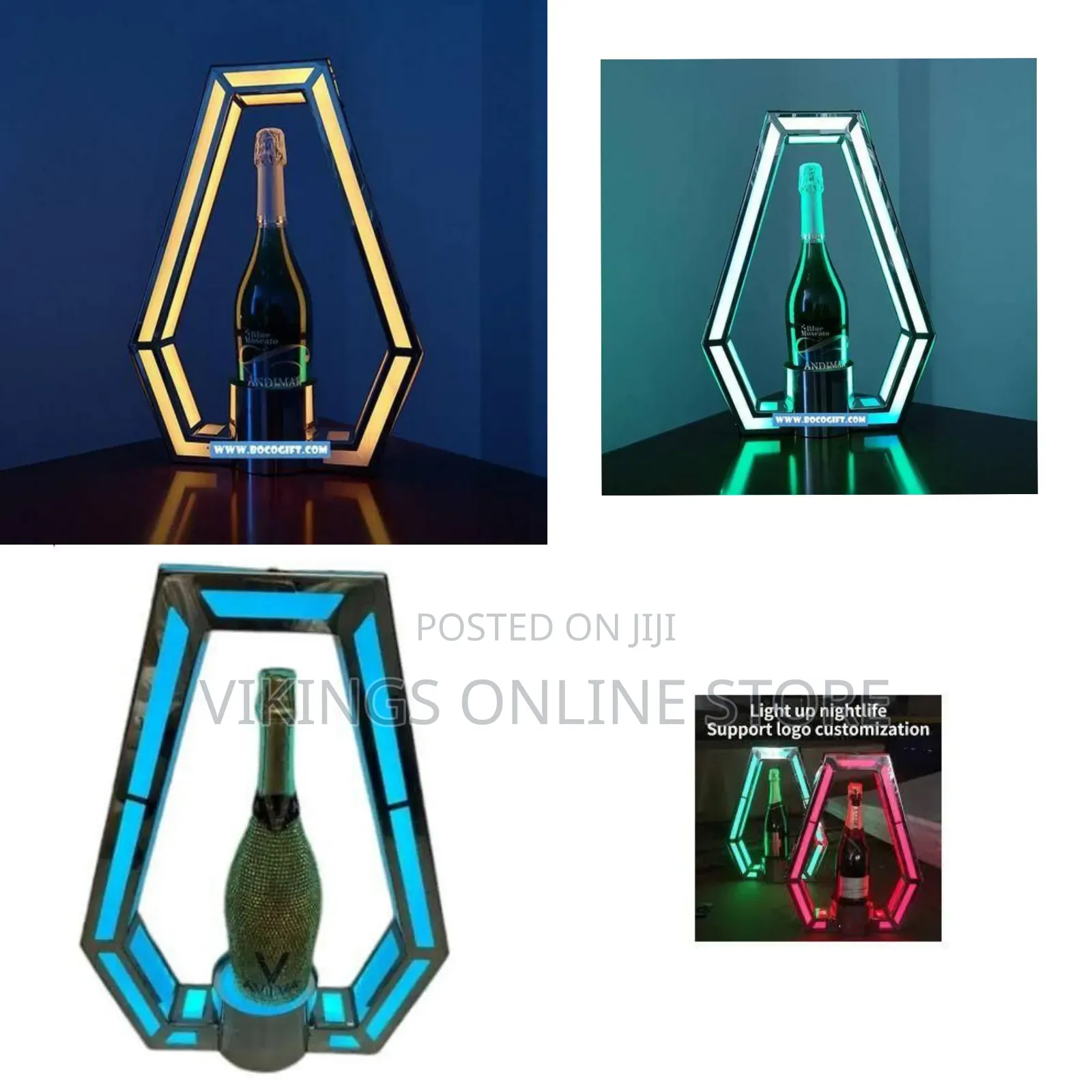 Illuminated Rhombus Bottle Display Stand