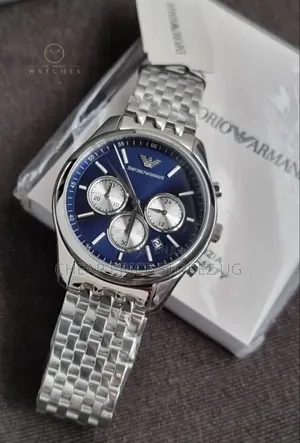 This Is an Emporio Armani Antonio Chronograph Watch With a Blue