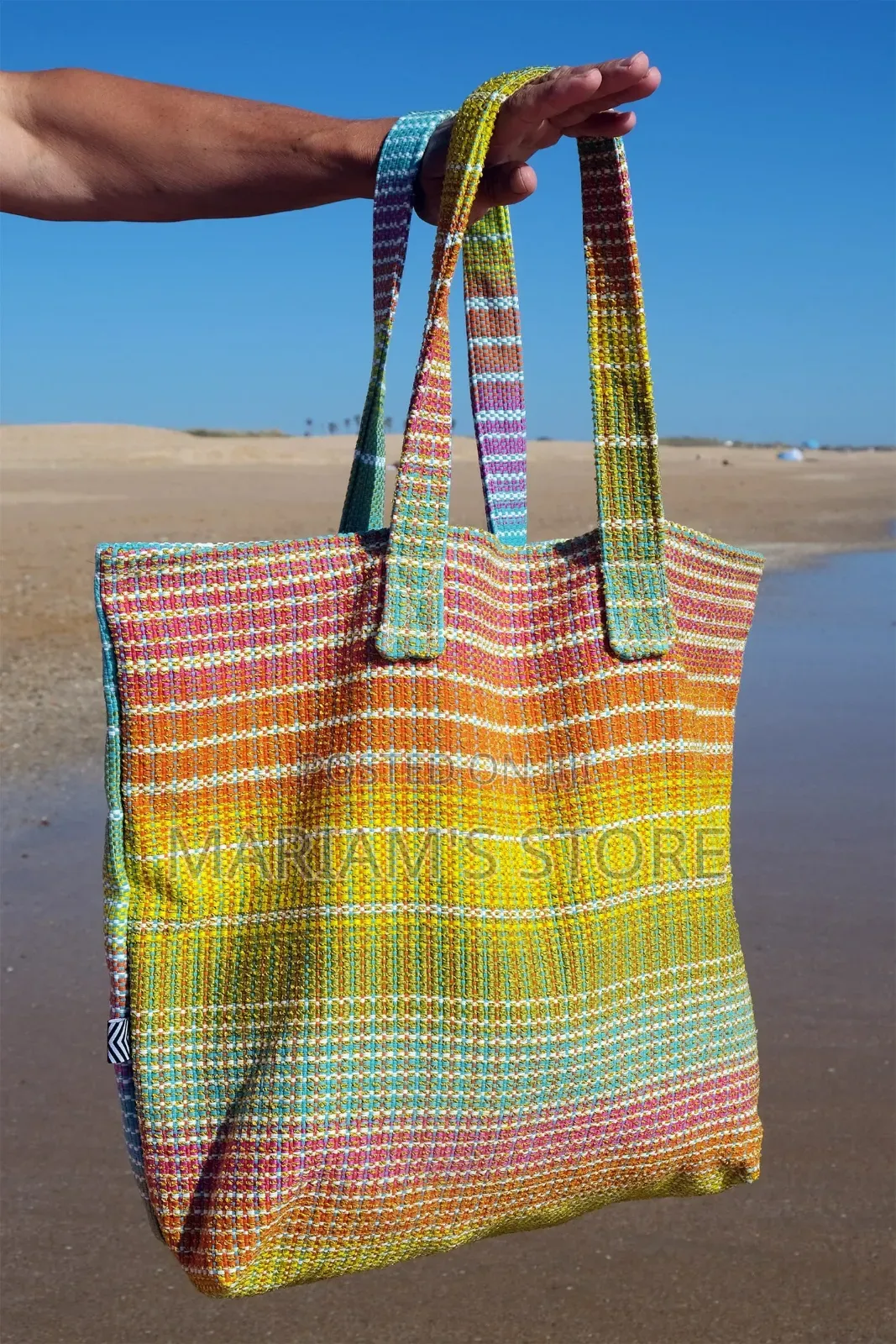 Straw Beach Tote Bags With Matching Hat
