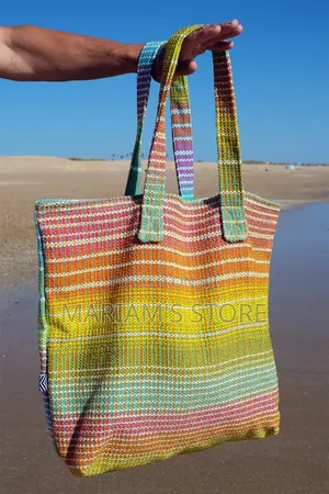 Straw Beach Tote Bags With Matching Hat