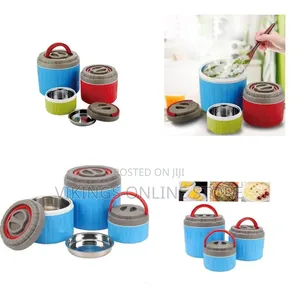 Set of 3 Vibrant Insulated Thermal Food Jars