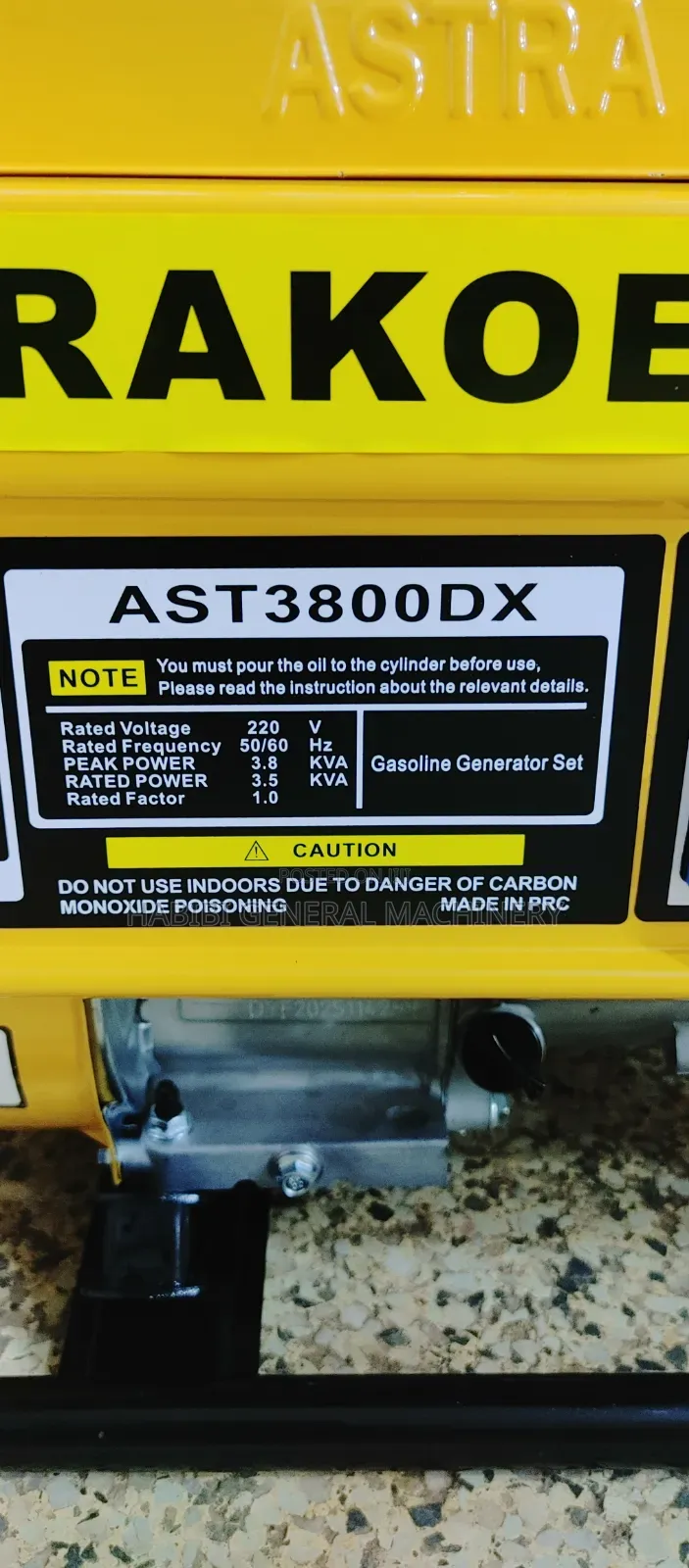Gasoline Powered/High Quality 3.8kva Generators