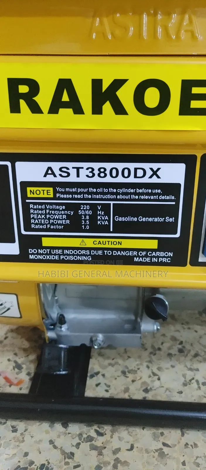 3.8kva Gasoline/Petrol Powered Astra Korea Generators