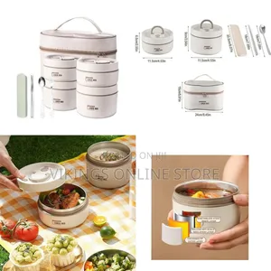 Stackable Insulated Thermal Lunch Box Set With Insulated Bag