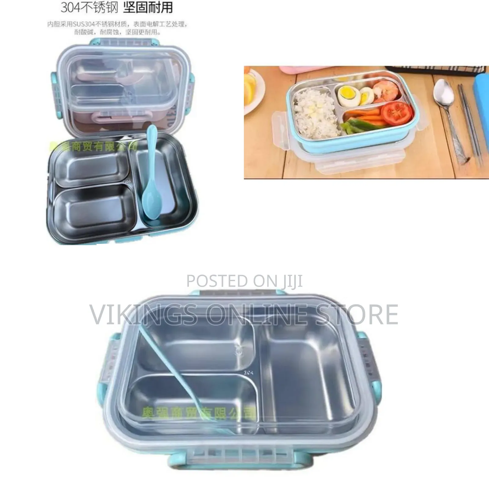 Laxson Stainless Steel Multi-Compartment Lunch Box (Sus 304)-Multicolo