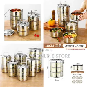 Decorative Multi-Tier Stainless Steel Tiffin Lunch Carrier