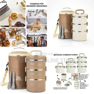 Jille Home Stackable Thermal Lunch Box Set With Insulated Bag
