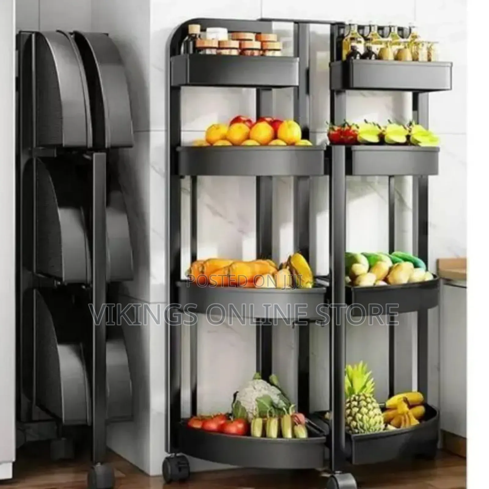 4-tier Rolling Kitchen Storage Rack