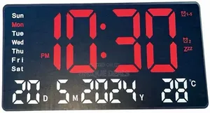 Led Digital Clock With Temperature Display, Calendar, Time and Alarm