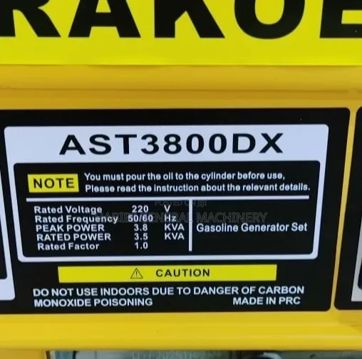 Gasoline/Petrol Powered 3.8kva Astra Korea Generators