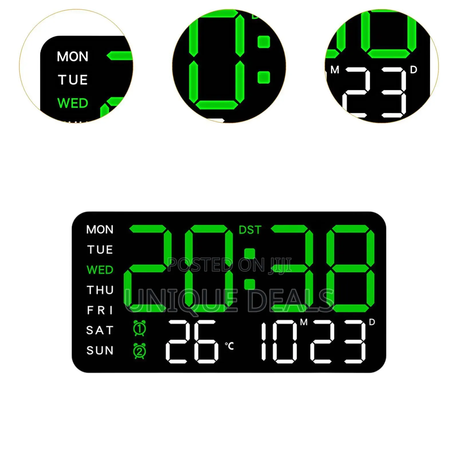 Digital Alarm Clock 12/24 Hours Led Desktop Alarm Clock