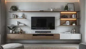 Floating Shelves and Tv Stand Installation