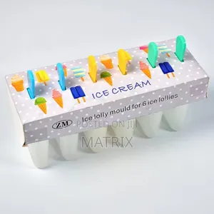 6 Ice Pop Makers, Popsicle Frozen Candy Lolly Ice Cream Moulds Tray