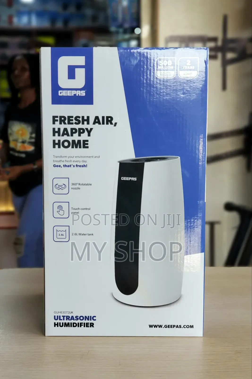 Geepas Desktop Humidifier - Compact Powerful