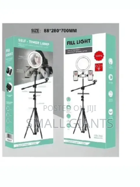 Ringlight With Stand And Microphone Stand Set Up