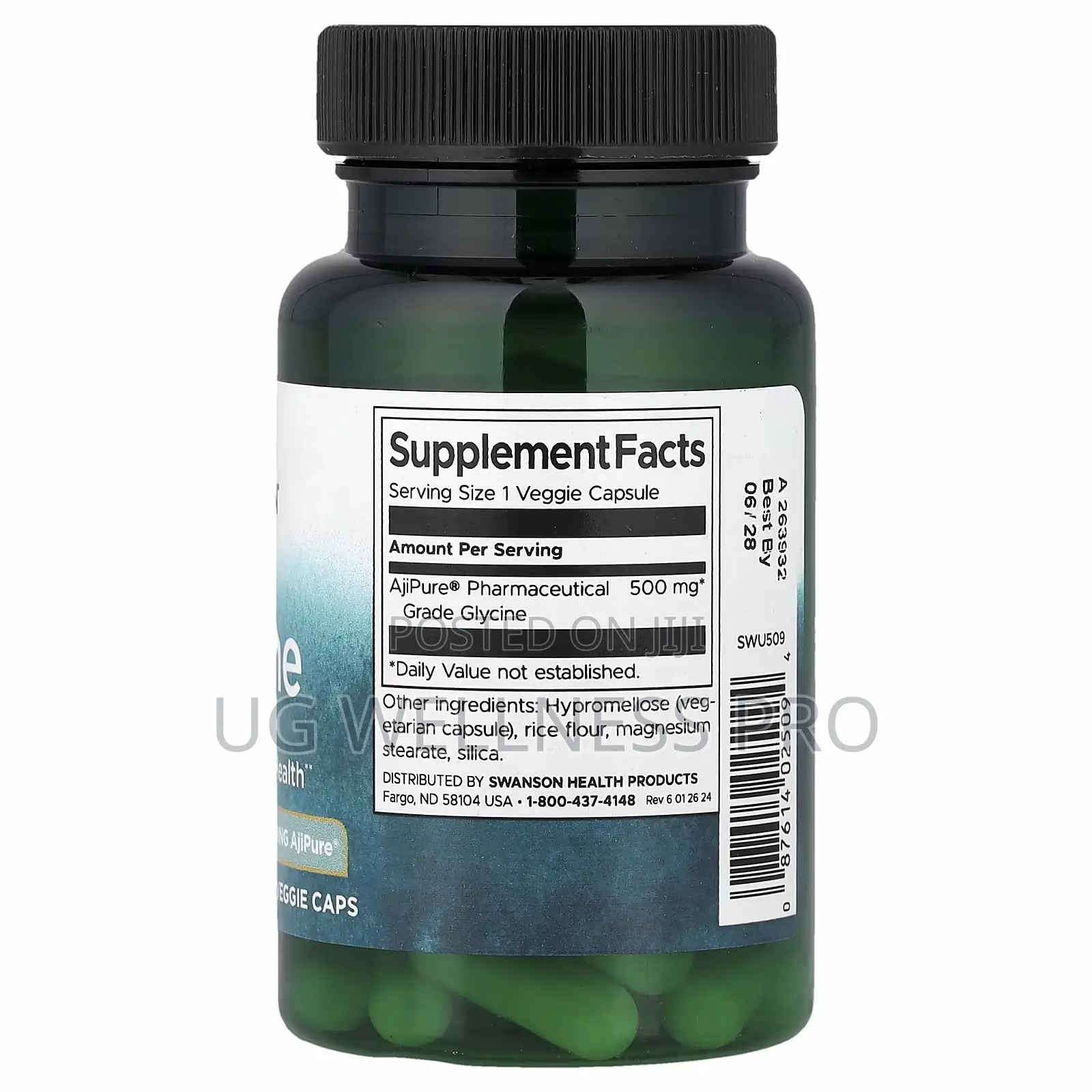 Swanson Glycine, 500 Mg, 60 Veggie Caps